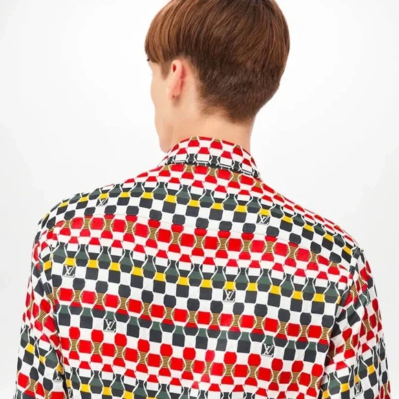 Louis Vuitton Virgil Abloh Shirt Amen Break LV Logo Button Up Mens Size XL Red - Picture 6 of 15